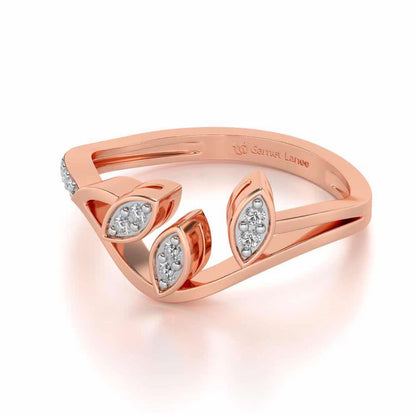 Swaying Leaves Silver Ring - Rose Gold - Image 2
