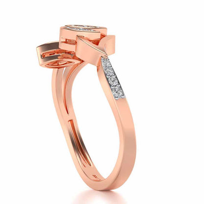 Swaying Leaves Silver Ring - Rose Gold - Image 3