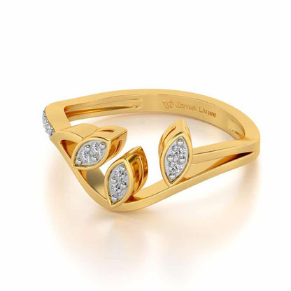 Swaying Leaves Silver Ring - Yellow Gold - Image 2