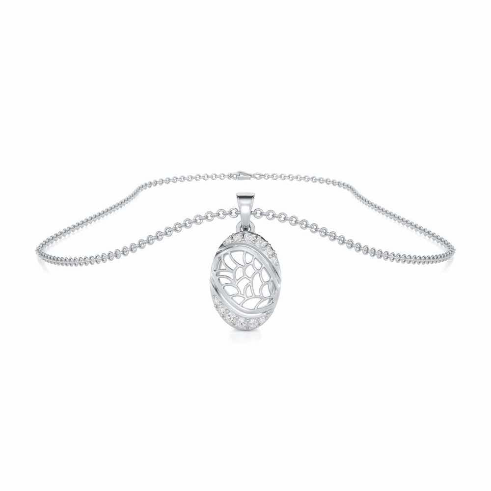 Sweet Serenity Silver Pendant - White Gold - Image 3