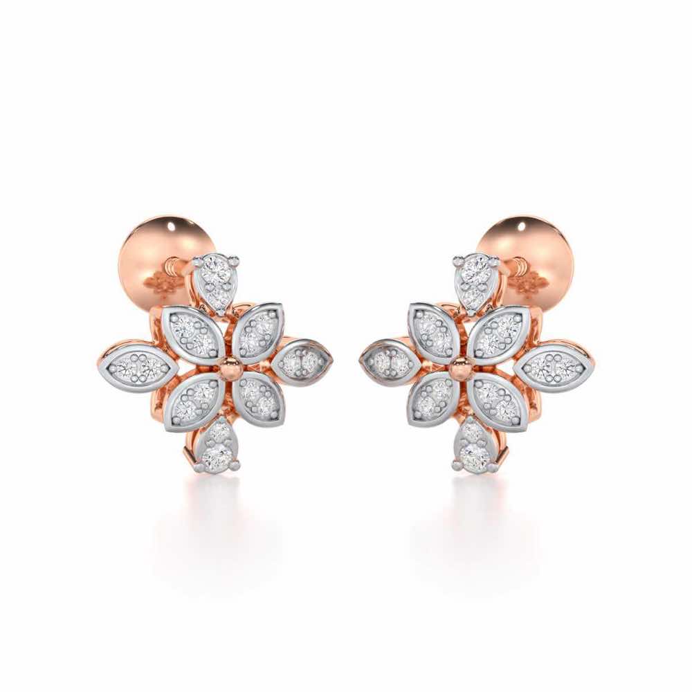 Sweet Whisper Silver Earrings - Rose Gold - Image 2