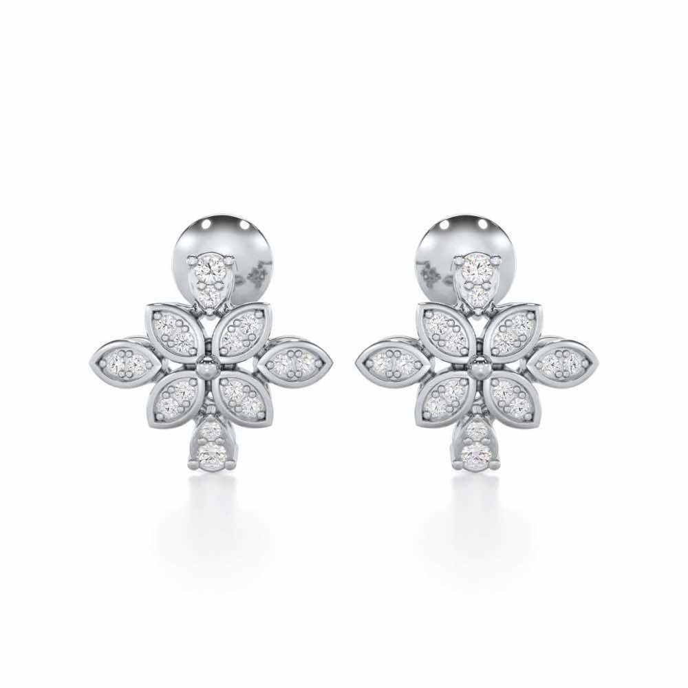 Sweet Whisper Silver Earrings - White Gold - Image 1