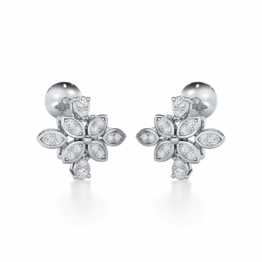 Sweet Whisper Silver Earrings - White Gold - Image 2