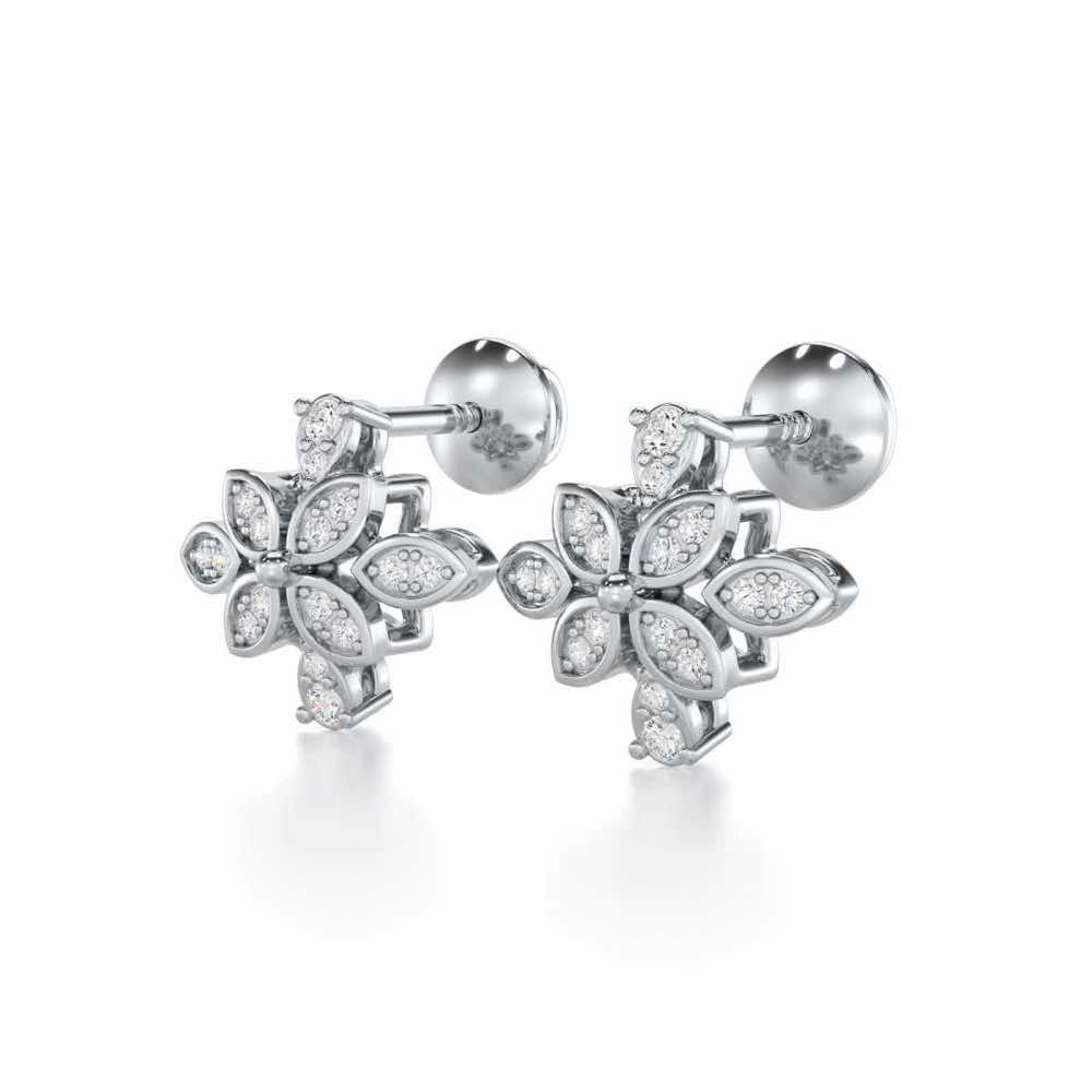Sweet Whisper Silver Earrings - White Gold - Image 3