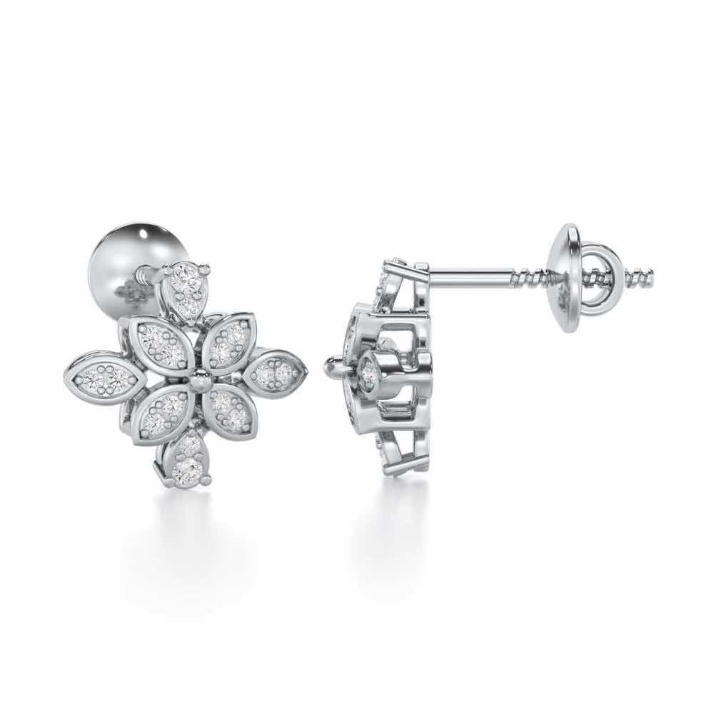 Sweet Whisper Silver Earrings - White Gold - Image 4