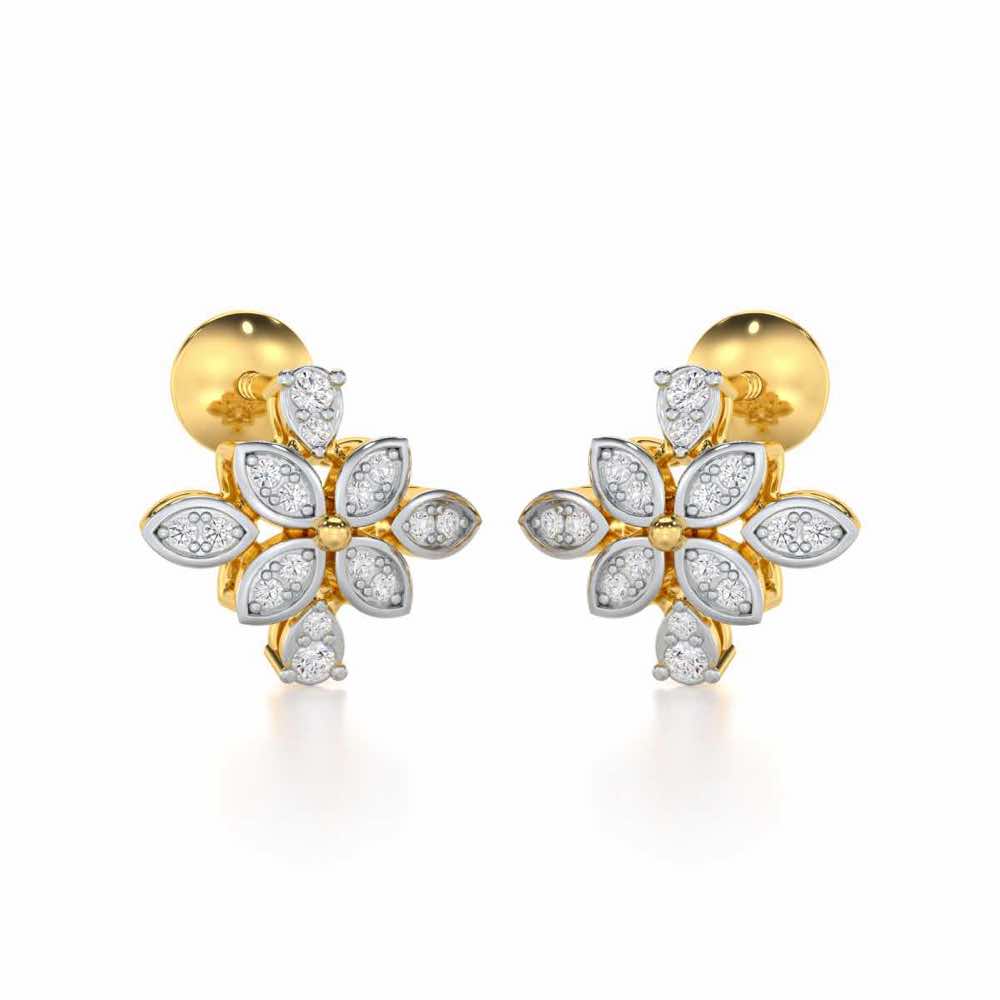 Sweet Whisper Silver Earrings - Yellow Gold - Image 2