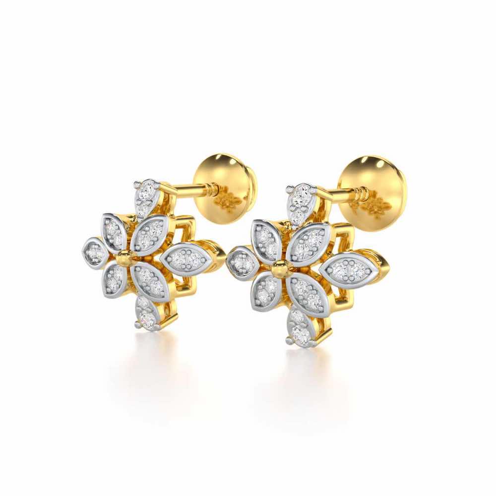 Sweet Whisper Silver Earrings - Yellow Gold - Image 3