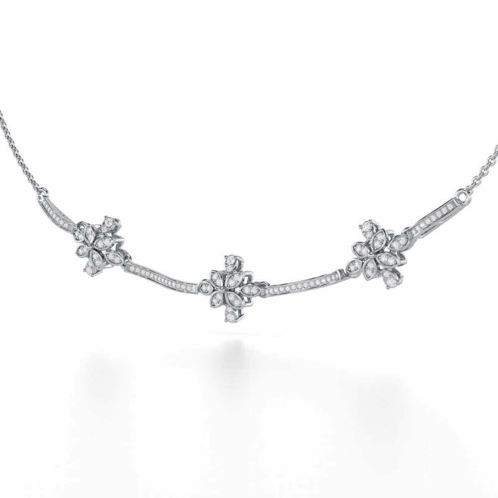 Sweet Whisper Silver Necklace - White Gold - Image 3