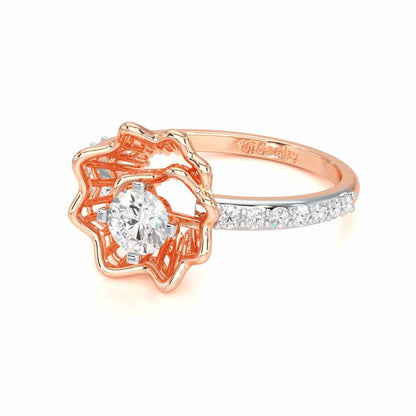 Swirl Bloom Solitaire Ring - Rose Gold - Image 2