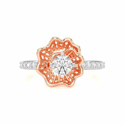Swirl Bloom Solitaire Ring - Rose Gold - Image 4