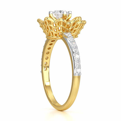 Swirl Bloom Solitaire Ring - Yellow Gold - Image 3