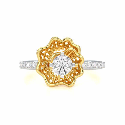 Swirl Bloom Solitaire Ring - Yellow Gold - Image 4