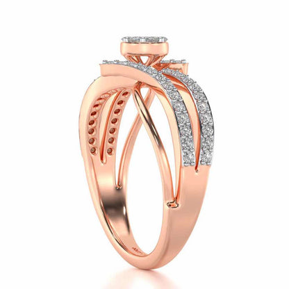 Swirl Flora Silver Ring - Rose Gold - Image 3