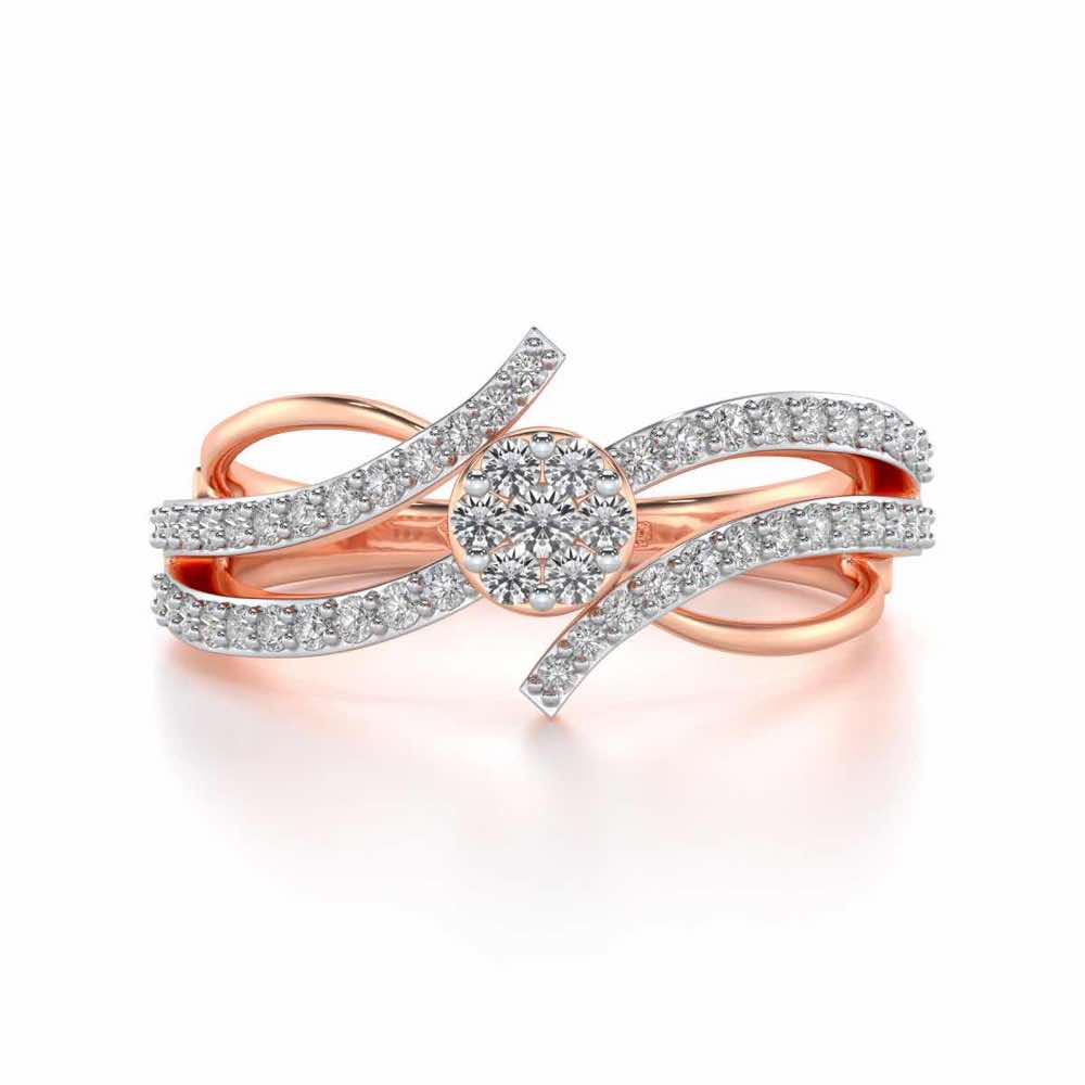 Swirl Flora Silver Ring - Rose Gold - Image 4