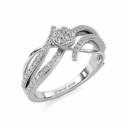 Swirl Flora Silver Ring - White Gold - Image 1