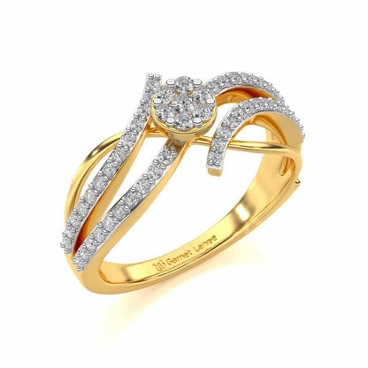 Swirl Flora Silver Ring - Yellow Gold - Image 1