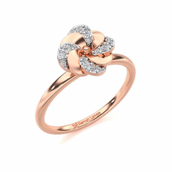 Swirl Glow Silver Ring - Rose Gold - Image 1