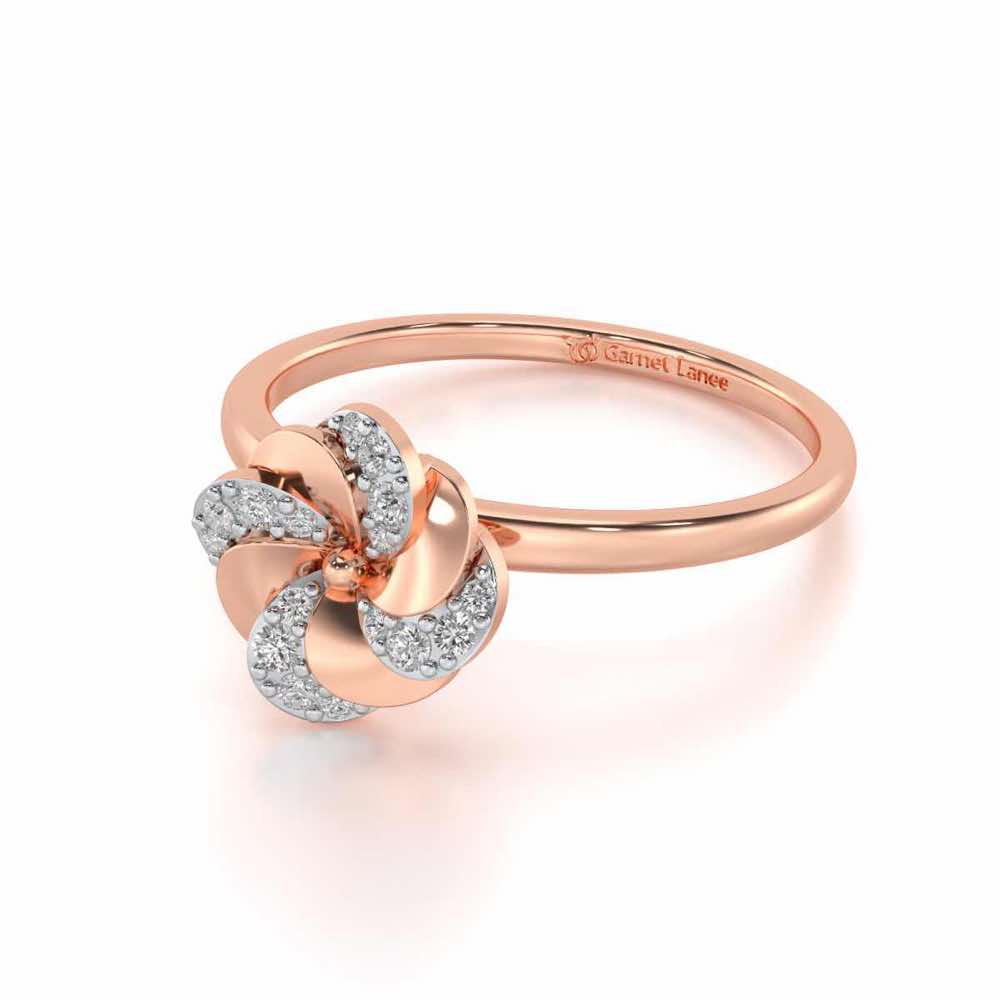 Swirl Glow Silver Ring - Rose Gold - Image 2
