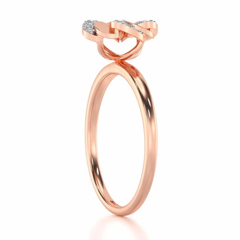 Swirl Glow Silver Ring - Rose Gold - Image 3