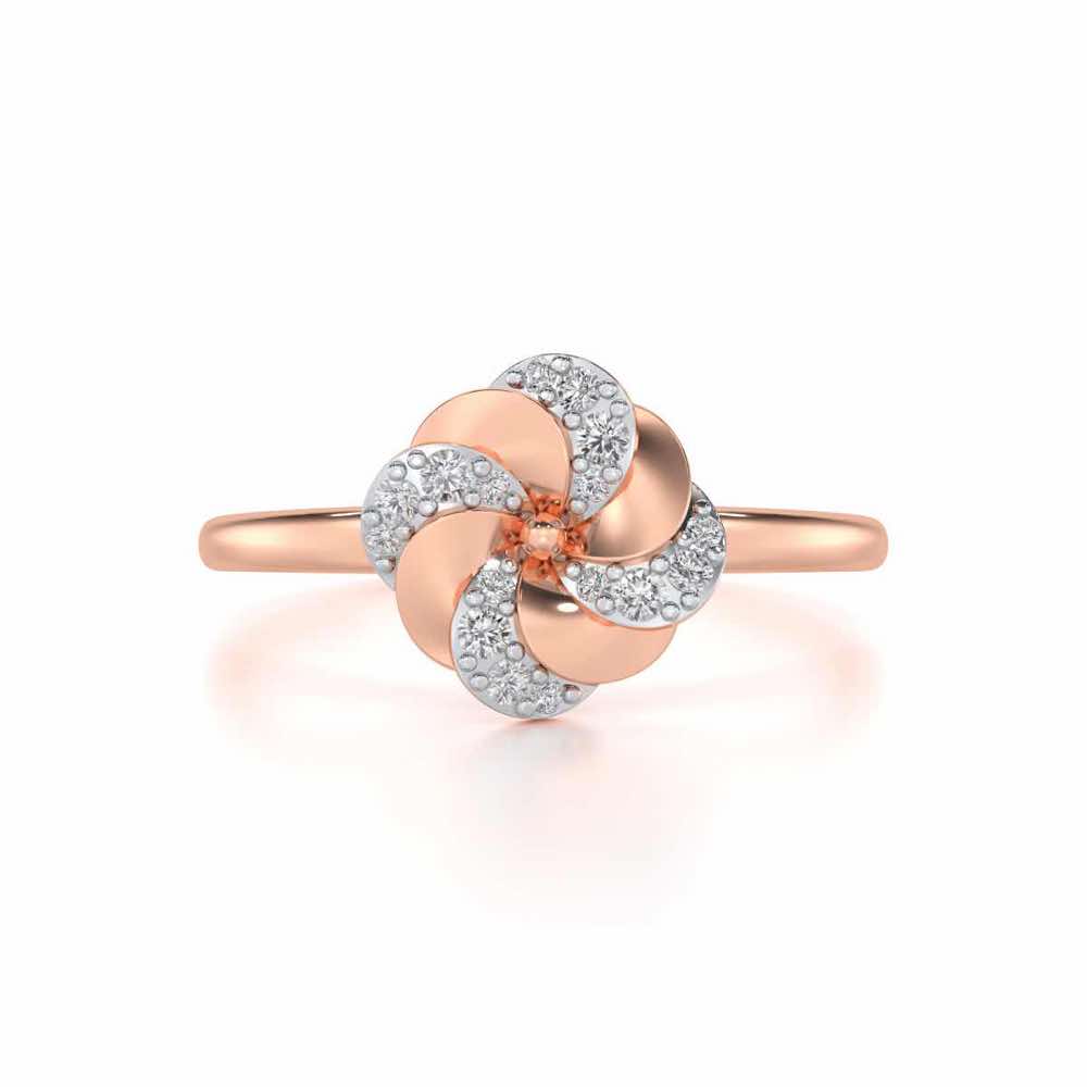 Swirl Glow Silver Ring - Rose Gold - Image 4