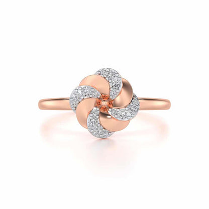 Swirl Glow Silver Ring - Rose Gold - Image 4