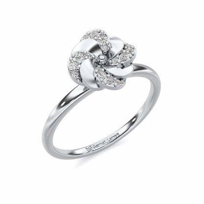 Swirl Glow Silver Ring - White Gold - Image 1
