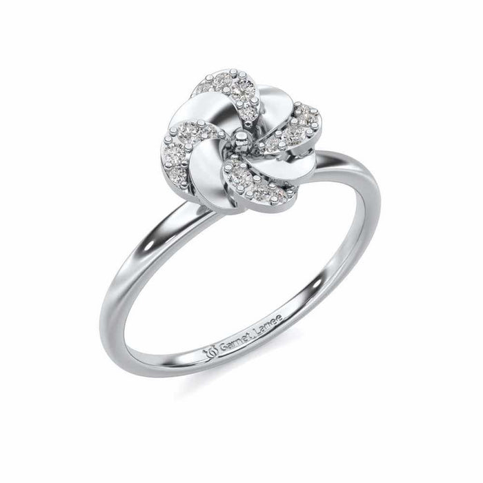 Swirl Glow Silver Ring - White Gold - Image 1