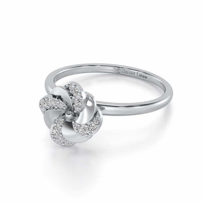 Swirl Glow Silver Ring - White Gold - Image 2