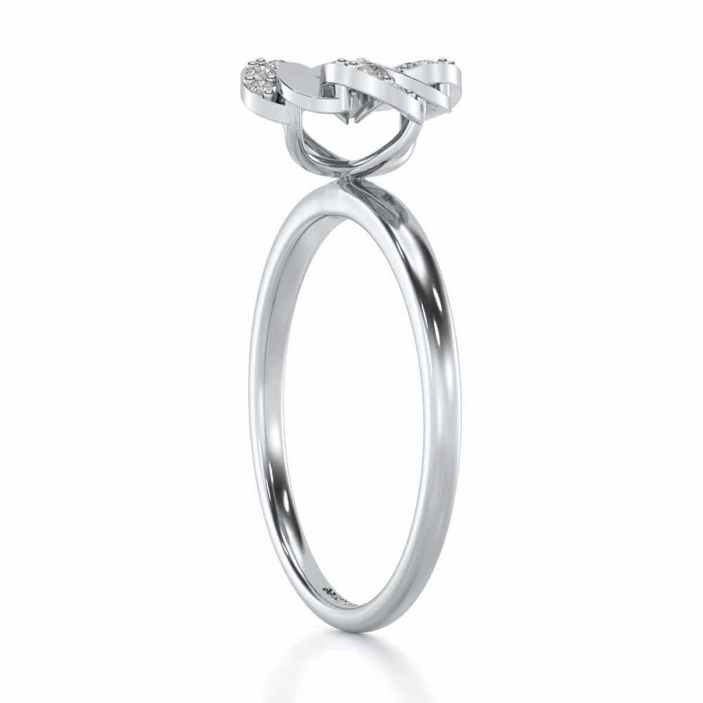 Swirl Glow Silver Ring - White Gold - Image 3