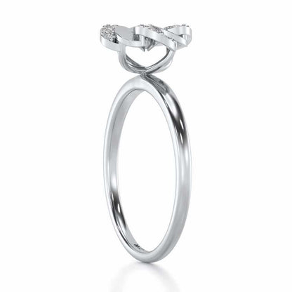 Swirl Glow Silver Ring - White Gold - Image 3