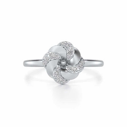 Swirl Glow Silver Ring - White Gold - Image 4