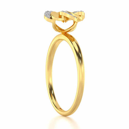 Swirl Glow Silver Ring - Yellow Gold - Image 3
