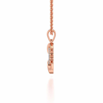 Swirl Heart Silver Pendant - Rose Gold - Image 3