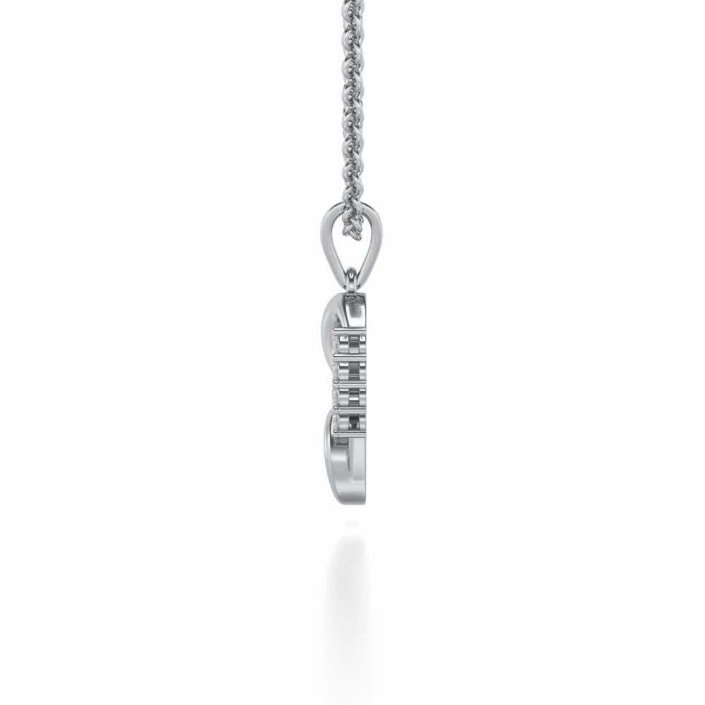 Swirl Heart Silver Pendant - White Gold - Image 3