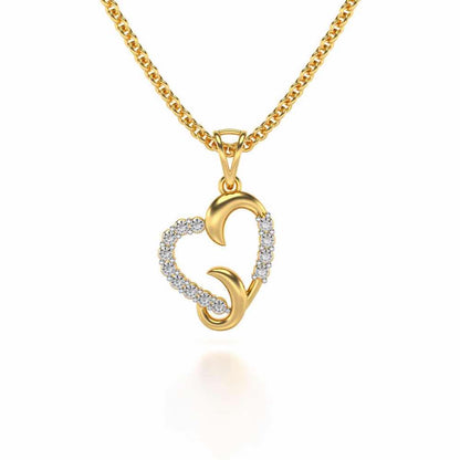 Swirl Heart Silver Pendant - Yellow Gold - Image 1