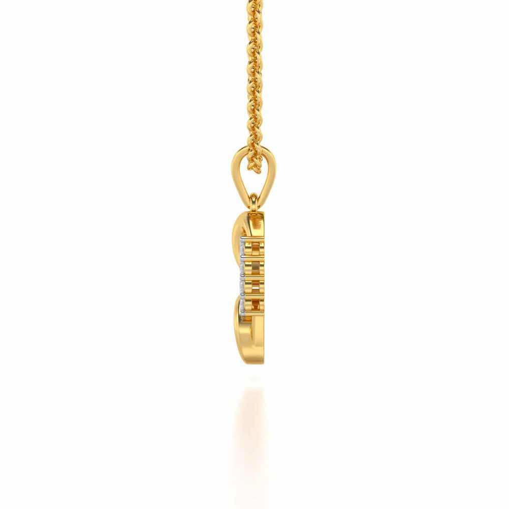 Swirl Heart Silver Pendant - Yellow Gold - Image 3