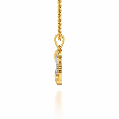 Swirl Heart Silver Pendant - Yellow Gold - Image 3