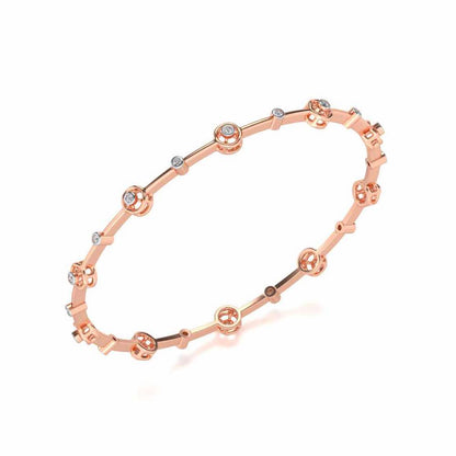 Swirl Jump Silver Bangles - Rose Gold - Image 1