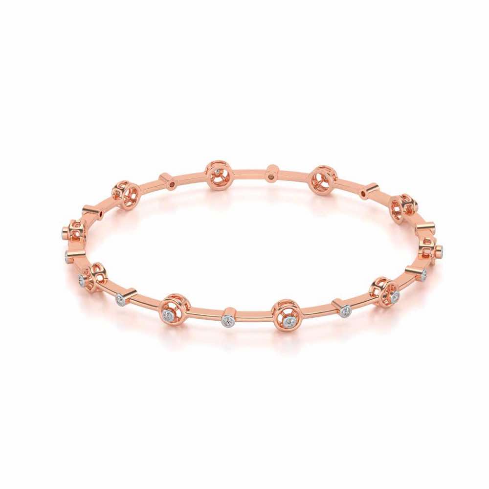 Swirl Jump Silver Bangles - Rose Gold - Image 2