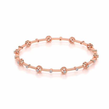 Swirl Jump Silver Bangles - Rose Gold - Image 2