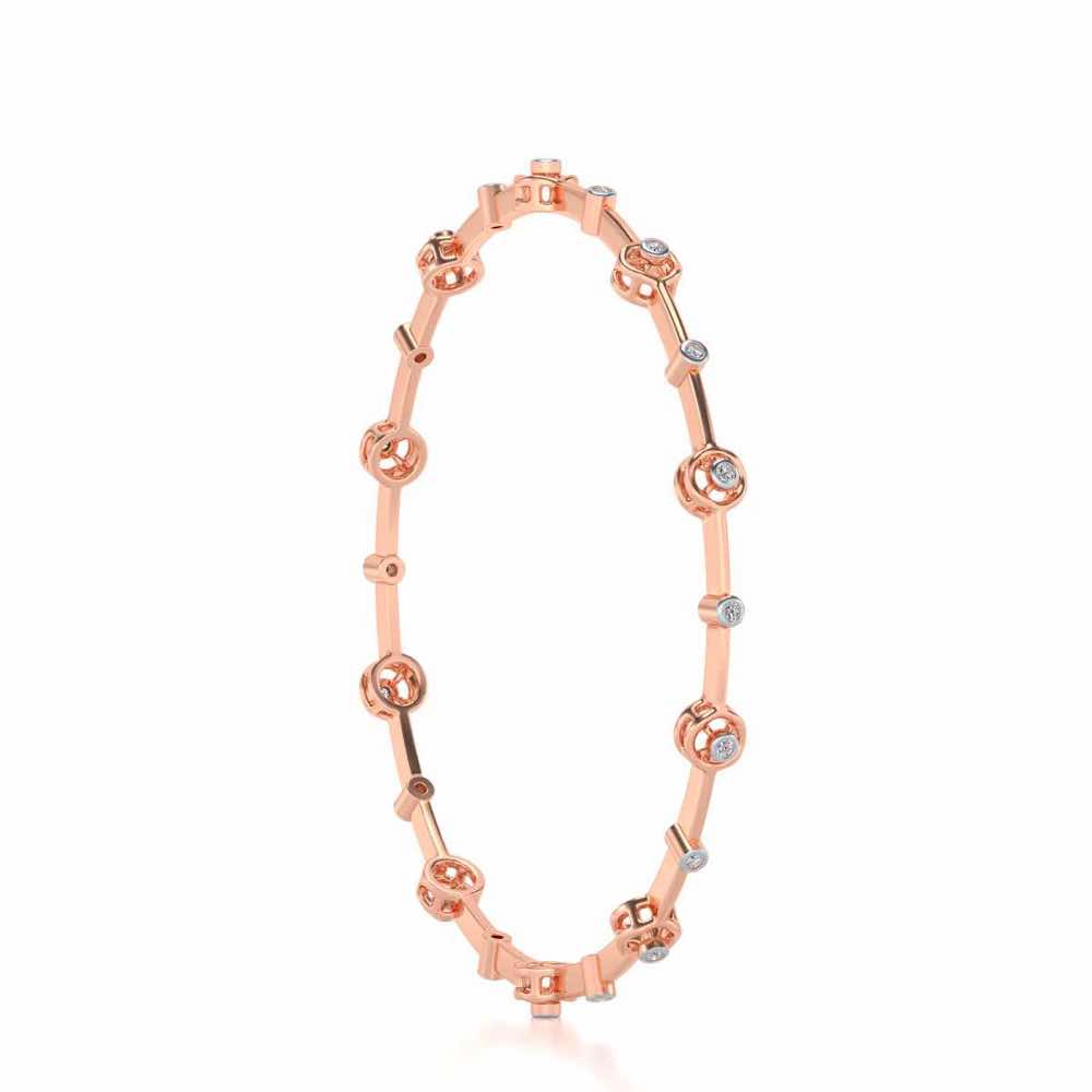 Swirl Jump Silver Bangles - Rose Gold - Image 3