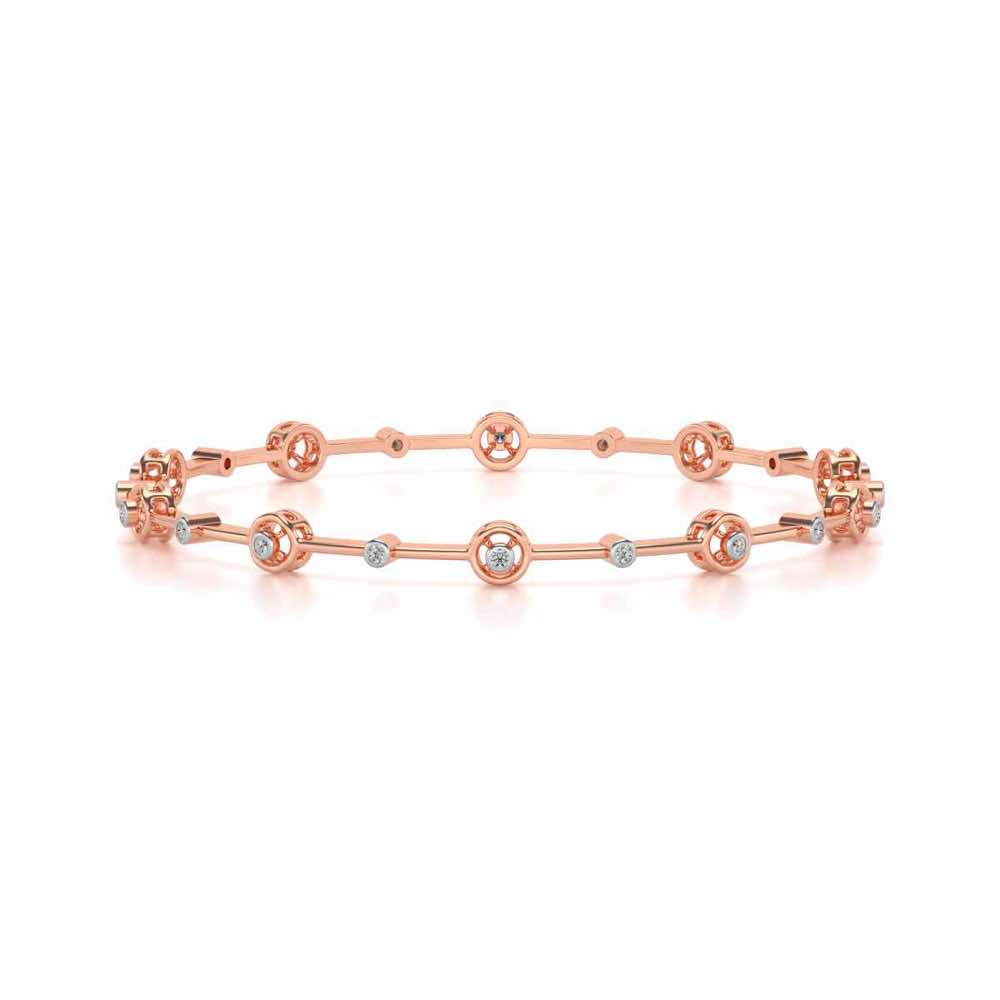 Swirl Jump Silver Bangles - Rose Gold - Image 4