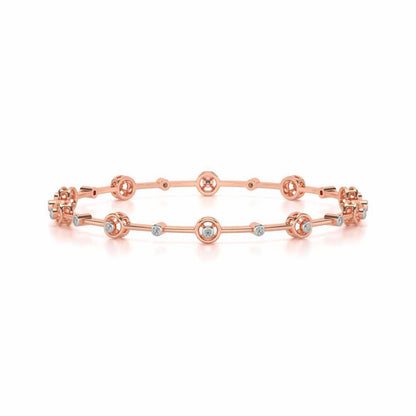 Swirl Jump Silver Bangles - Rose Gold - Image 4