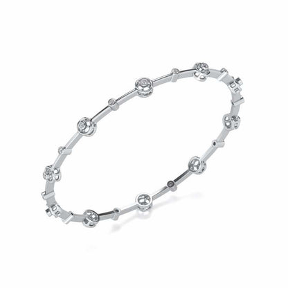 Swirl Jump Silver Bangles - White Gold - Image 1