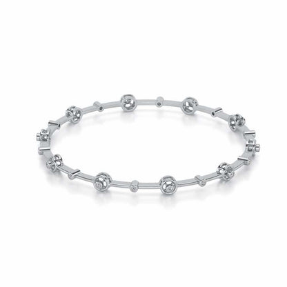Swirl Jump Silver Bangles - White Gold - Image 2