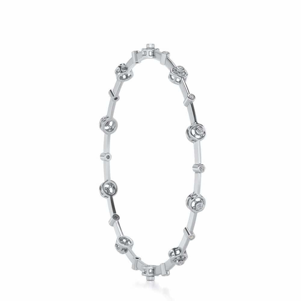 Swirl Jump Silver Bangles - White Gold - Image 3
