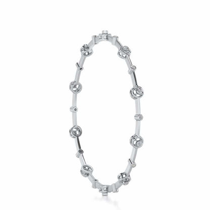 Swirl Jump Silver Bangles - White Gold - Image 3