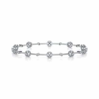 Swirl Jump Silver Bangles - White Gold - Image 4