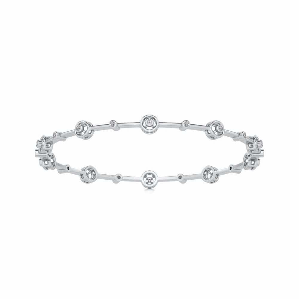 Swirl Jump Silver Bangles - White Gold - Image 5