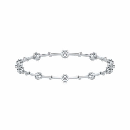 Swirl Jump Silver Bangles - White Gold - Image 5